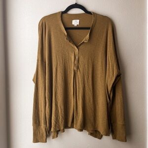 Aerie Tan Button Down Shirt